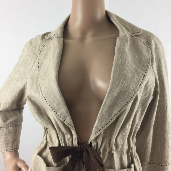 Will Smith Linen Blend Blazer Jacket Tie Front - Picture 2 of 8